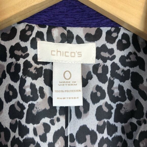 Chico's Purple Toby Textured Blazer African Amethyst US Small Chicos Size 0 NWT - Picture 2 of 9